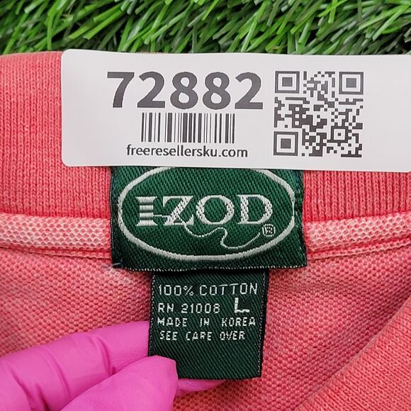 Vintage 90s IZOD Polo Shirt Large 23x28 Faded Stripes - Picture 8 of 13